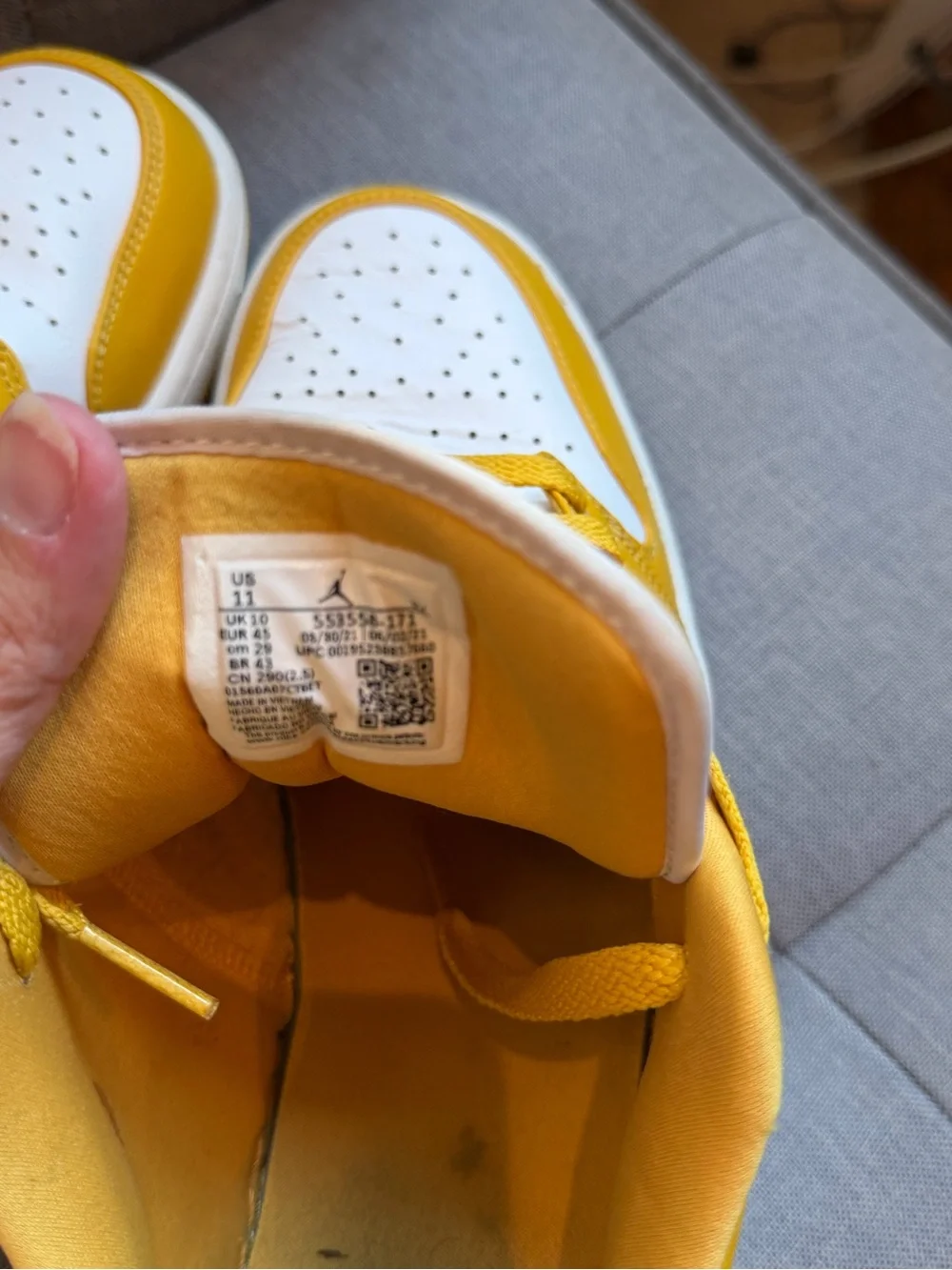 2021 Nike Air Jordan Yellow and White High-Top in “Pollen”